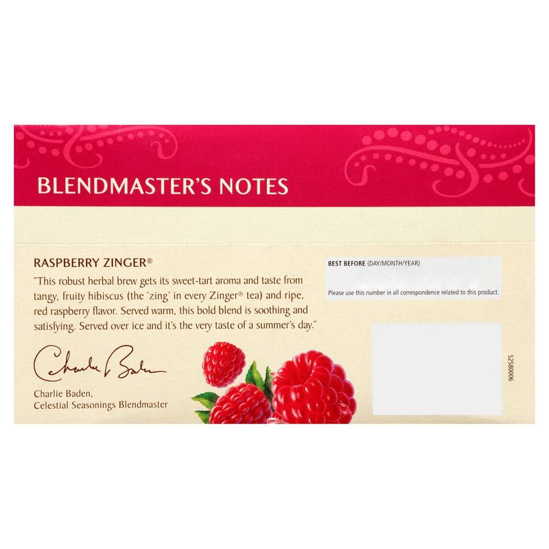 Celestial Seasonings Raspberry Zinger Herbal Tea Bags, 20 count, 1.6 oz