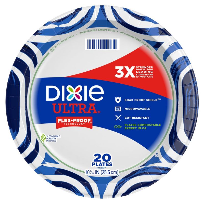 Dixie Ultra 10¹⁄₁₆ in Paper Plates, 20 count