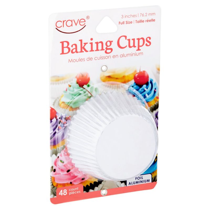 Crave 3 Inches Foil Aluminium Baking Cups, 48 count