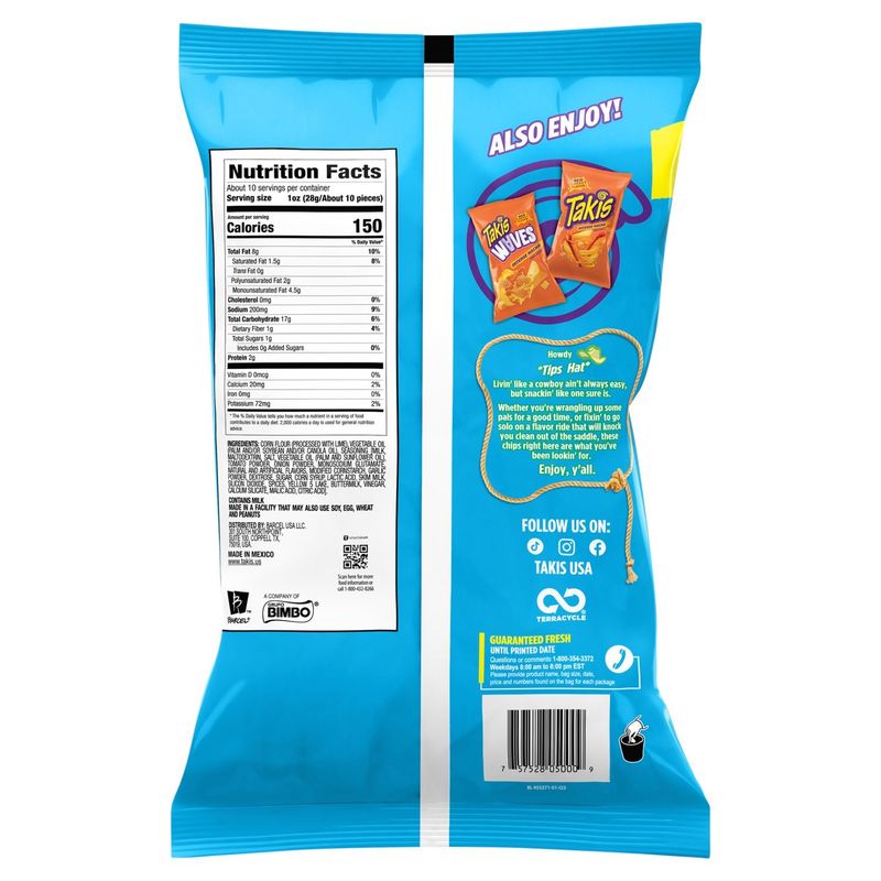 Takis Buckin' Ranch Non-Spicy Tortilla Chips, 9.9 oz