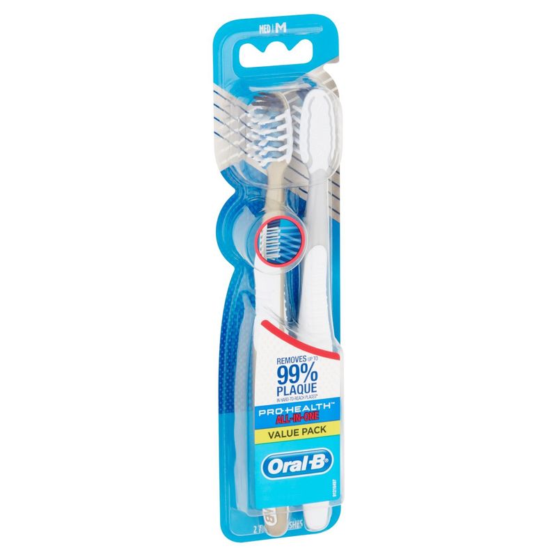 Oral-B Pro Health All-In-One Toothbrush Value Pack, Med, 2 count
