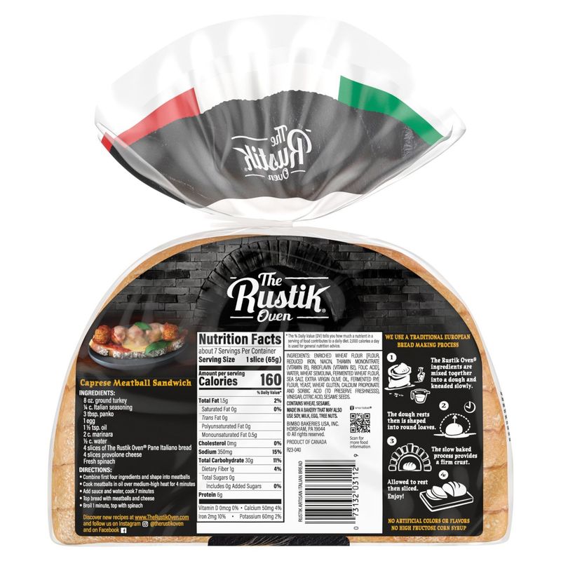 The Rustik Oven Pane Italiano Bread, 1 lb