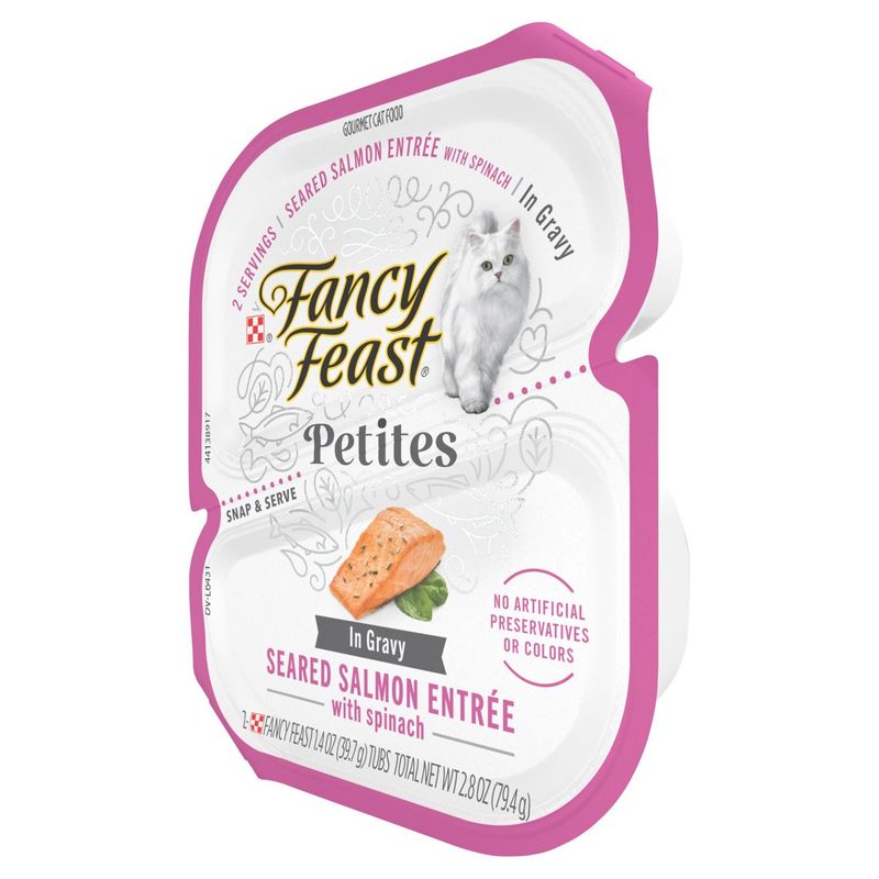 Purina Fancy Feast Petites Seared Salmon Entrée in Gravy Gourmet Cat Food, 1.4 oz, 2 count