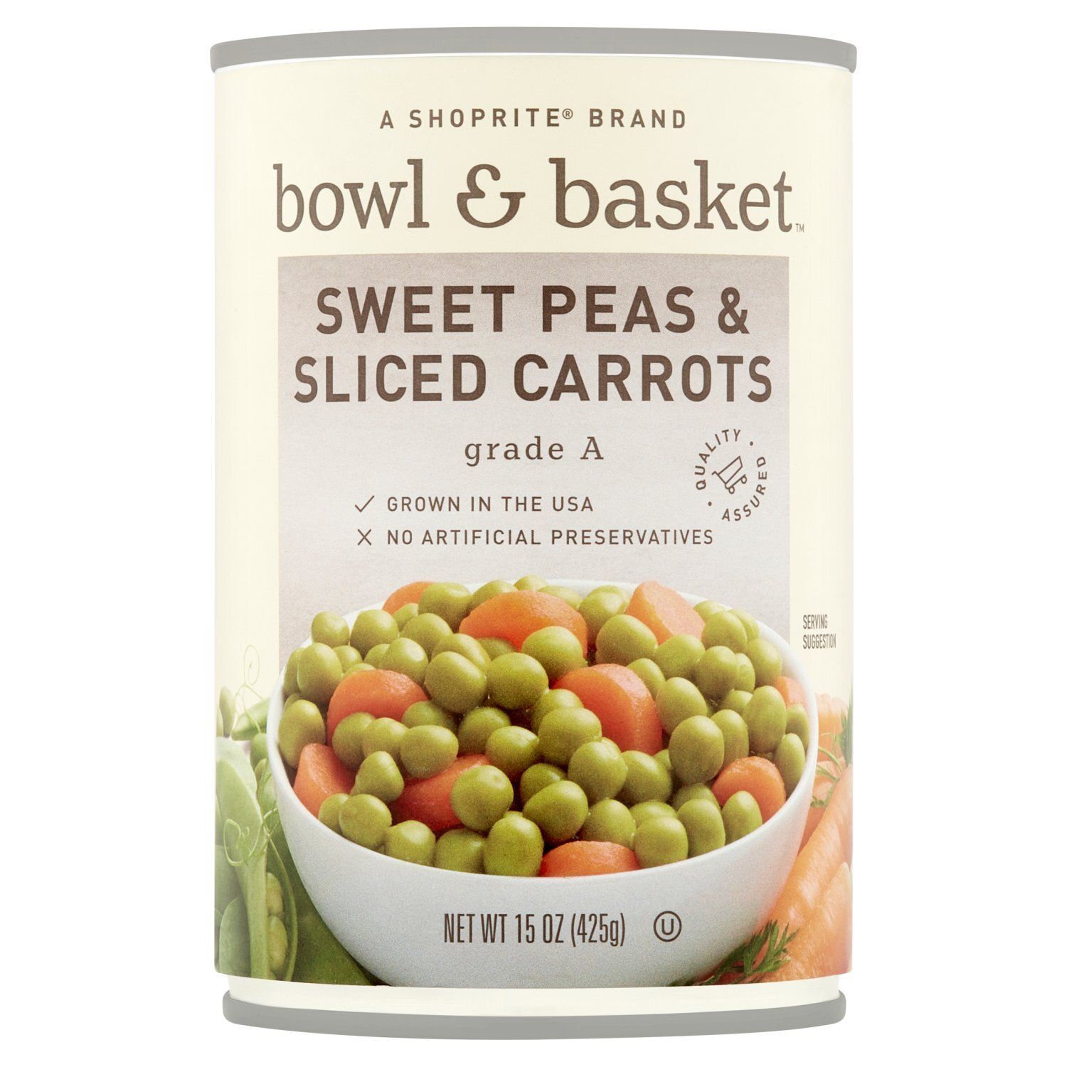Bowl &amp; Basket Sweet Peas &amp; Sliced Carrots, 15 oz