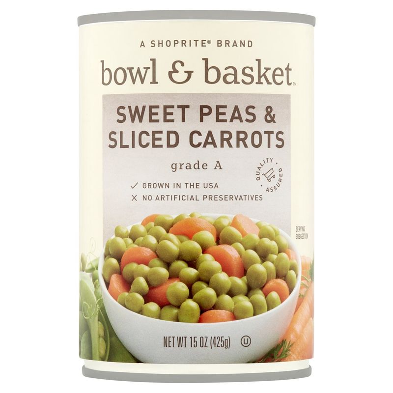 Bowl &amp; Basket Sweet Peas &amp; Sliced Carrots, 15 oz