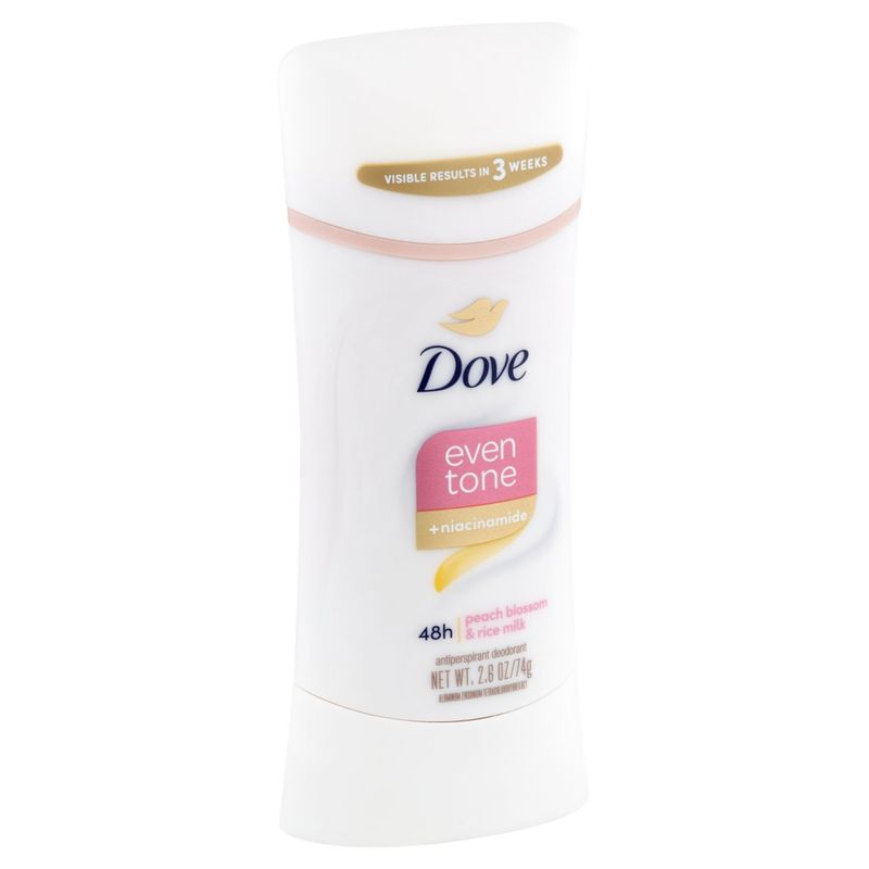 Dove Even Tone 48h Peach Blossom &amp; Rice Milk Antiperspirant Deodorant, 2.6 oz