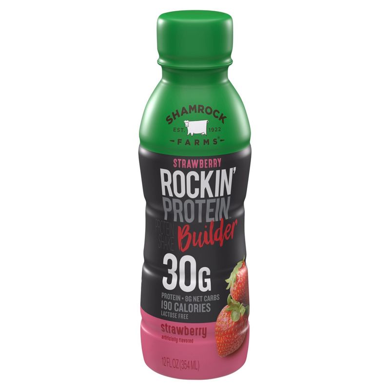 Shamrock Farms Rockin' Protein Builder Strawberry Protein Shake, 12 fl oz