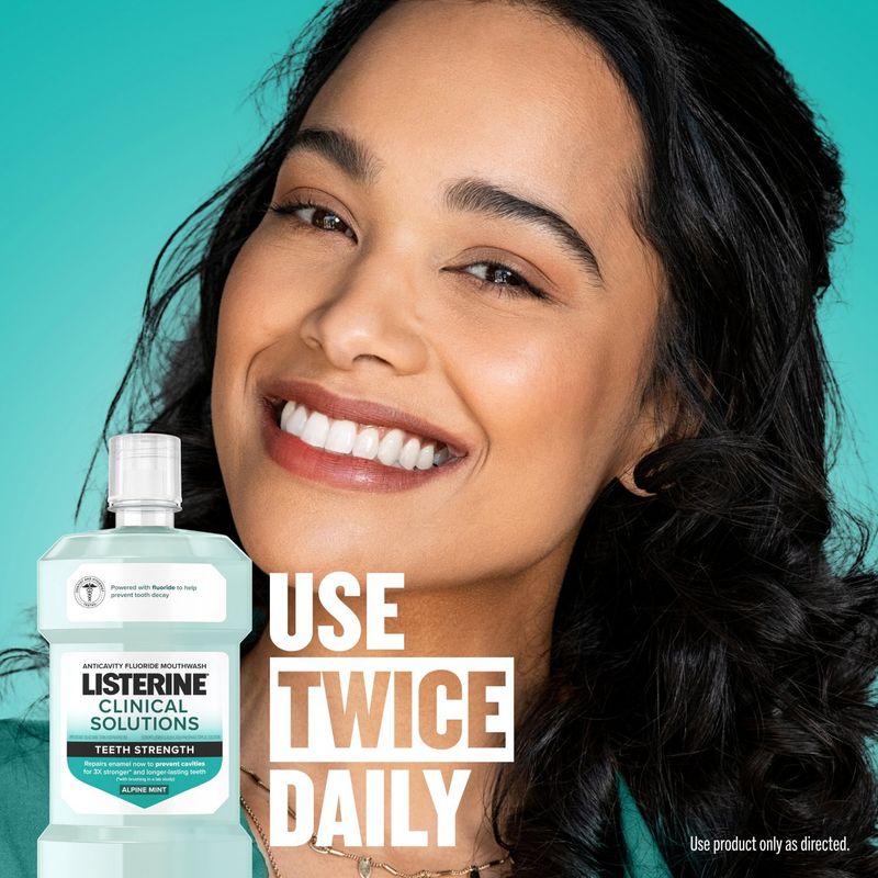 Listerine Clinical Solutions Teeth Strength Alpine Mint Anticavity Fluoride Mouthwash, 1.8 fl oz