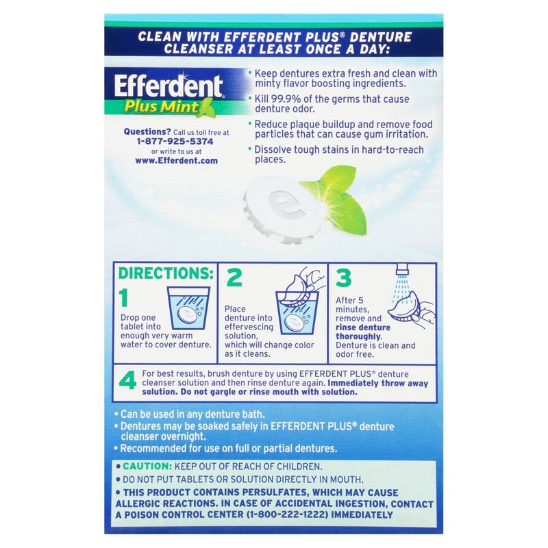 Efferdent Fresh &amp; Clean Anti-Bacterial Denture and Retainer Cleanser Tablets, 90 count