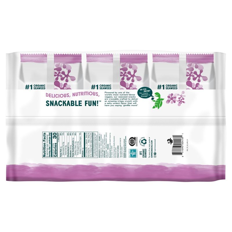 Gimme Teriyaki Roasted Seaweed Snacks Value Pack, 0.17 oz, 6 count