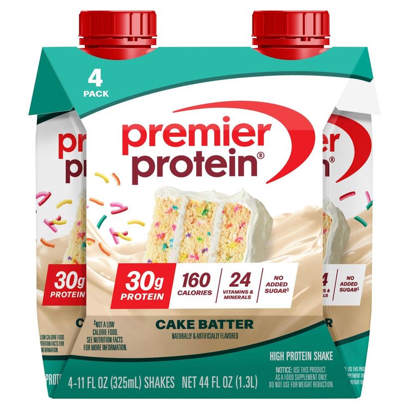 Premier Protein Cake Batter High Protein Shake, 11 fl oz, 4 count