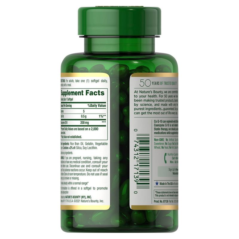 Nature's Bounty Co Q-10 Dietary Supplement, 200 mg, 80 count