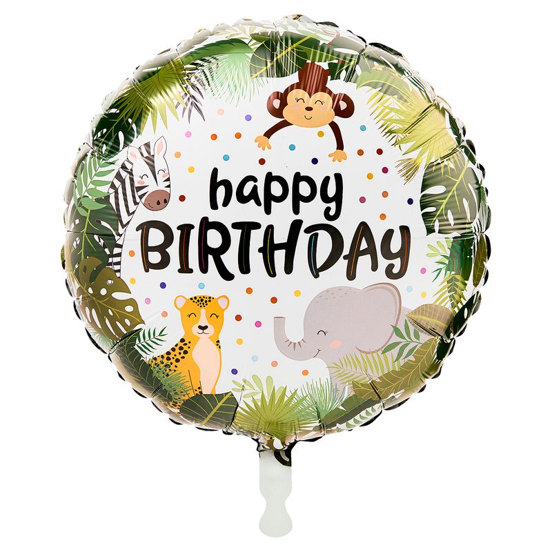 Happy Birthday Jungle Foil Balloon, 18 in, 1 count