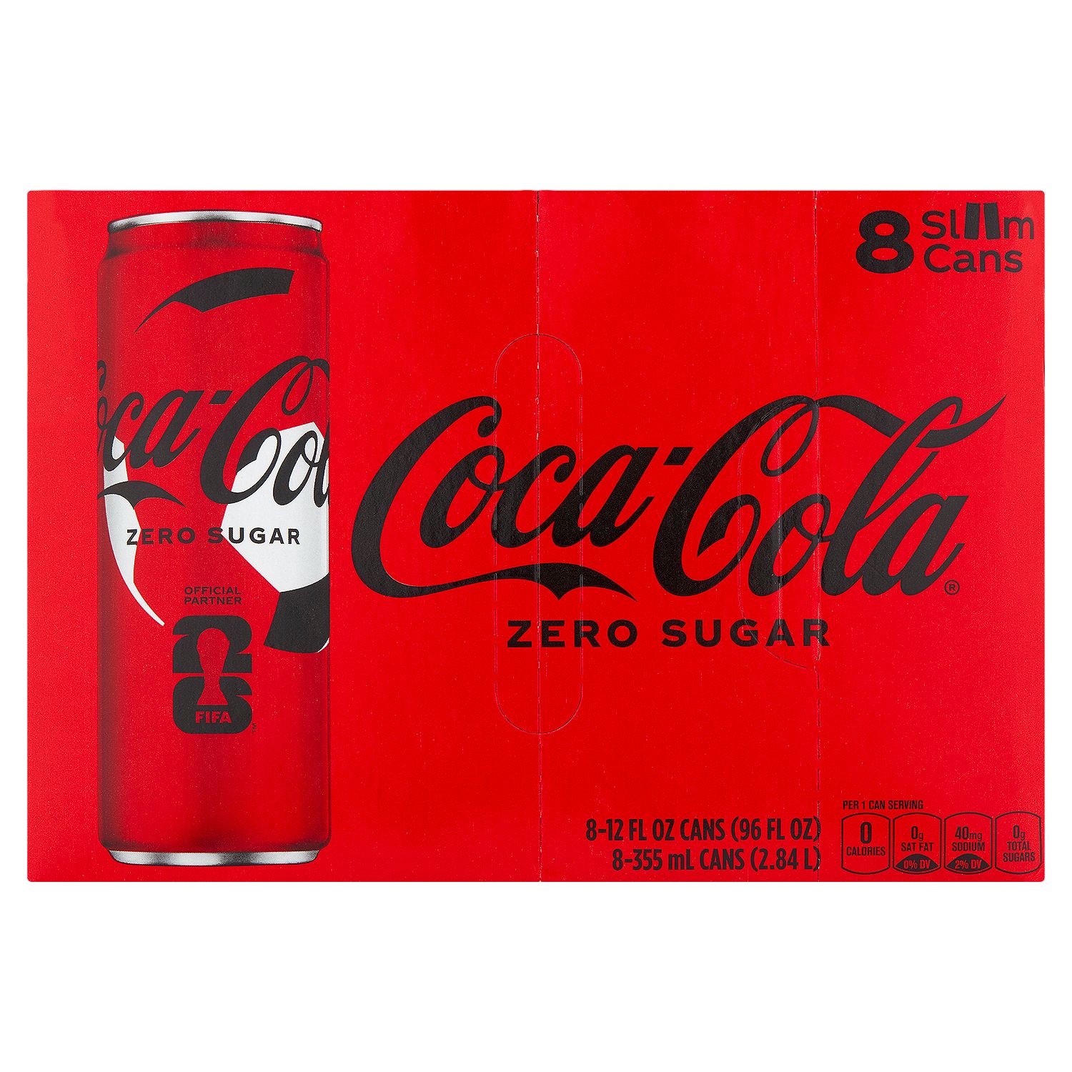 Coca-Cola Zero Sugar Soda, 12 fl oz, 8 count