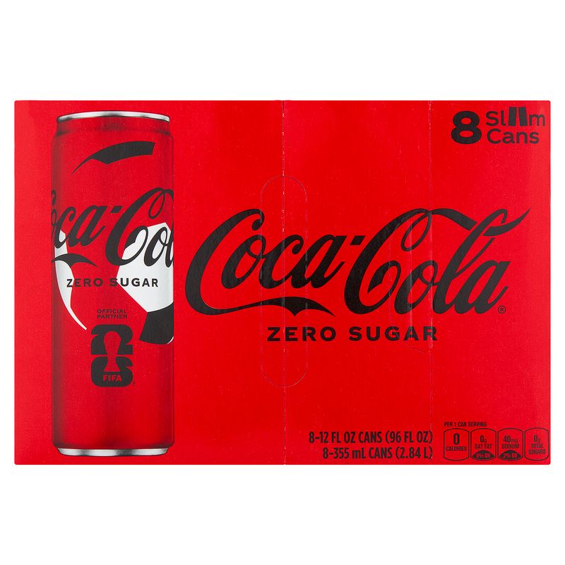 Coca-Cola Zero Sugar Soda, 12 fl oz, 8 count