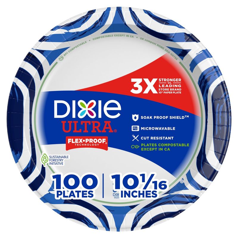 Dixie Ultra 10¹⁄₁₆ in Paper Plates, 100 count