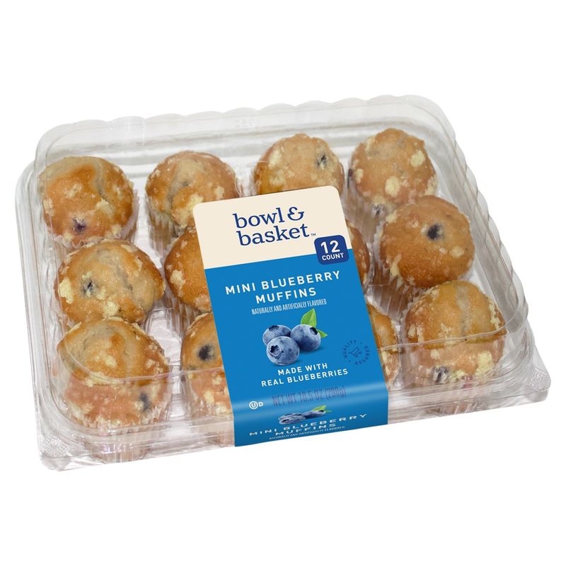 Bowl &amp; Basket Mini Blueberry Muffins, 12 count, 10.5 oz