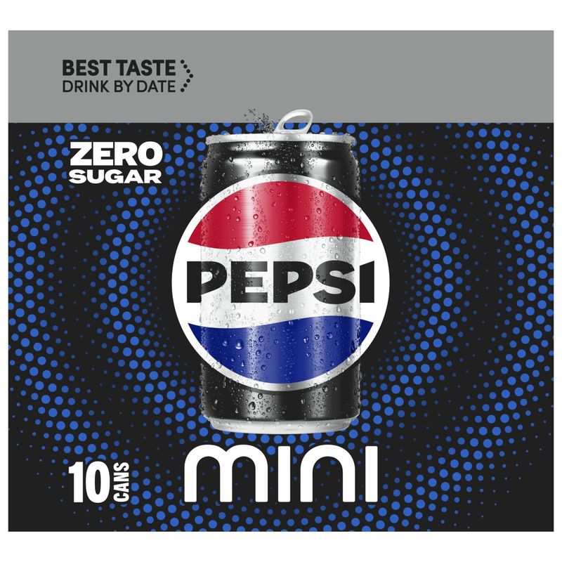 Pepsi Zero Sugar Mini Soda Cola 7.5 Fl Oz 10 Count