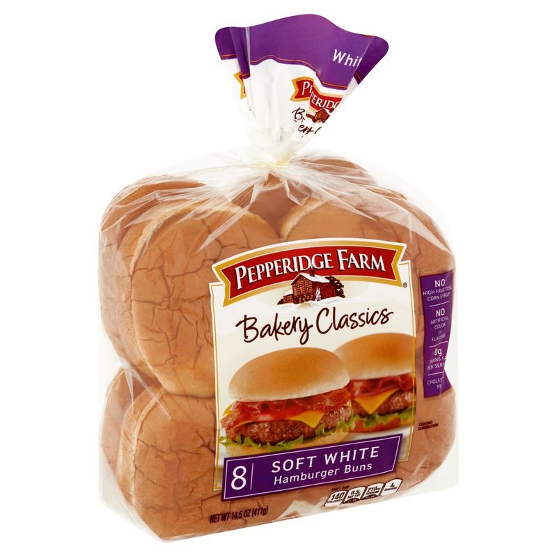 Pepperidge Farm Bakery Classics Soft White Hamburger Buns, 8 count, 14.5 oz