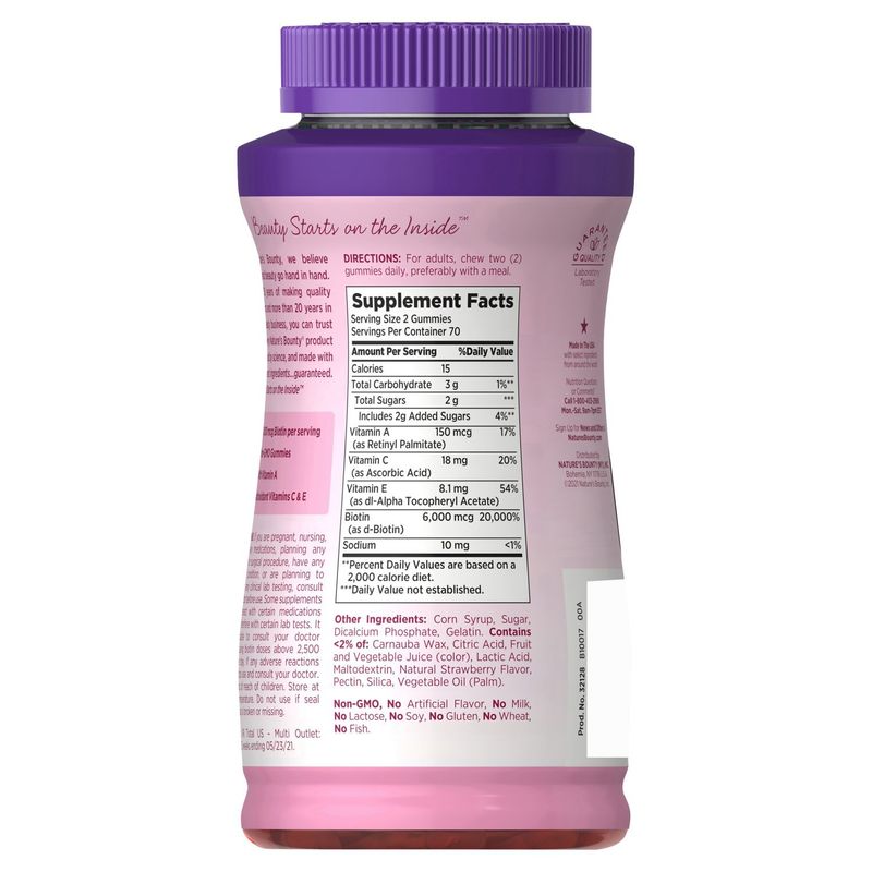 Nature's Bounty Optimal Solutions Strawberry Flavored Gummies Dietary Supplement, 140 count