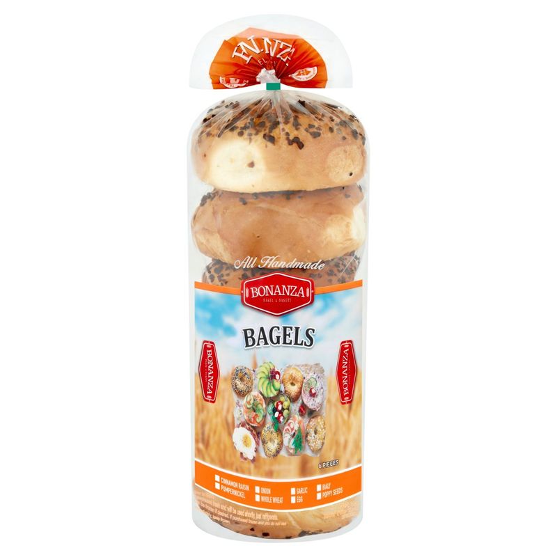 Bonanza Onion Bagels, 6 count, 18 oz