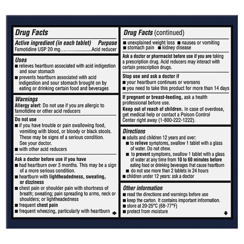 Zantac 360° Maximum Strength Famotidine Tablets, USP, 20 mg, 25 count