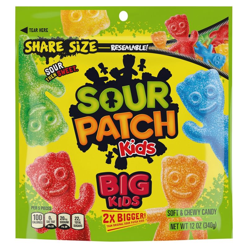 Sour Patch Kids Big Kids Soft &amp; Chewy Candy Share Size, 12 oz
