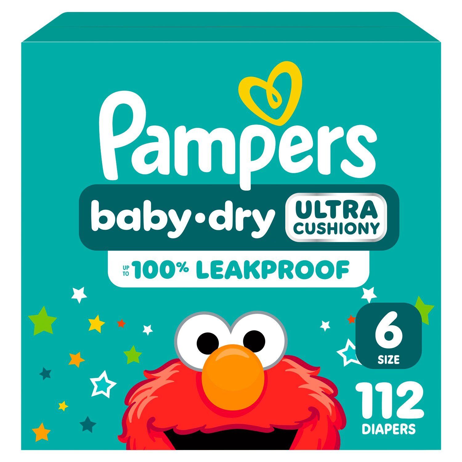 Pampers Baby-Dry Ultra Cushiony Diapers, Size 6, 23-44 lbs, 112 count
