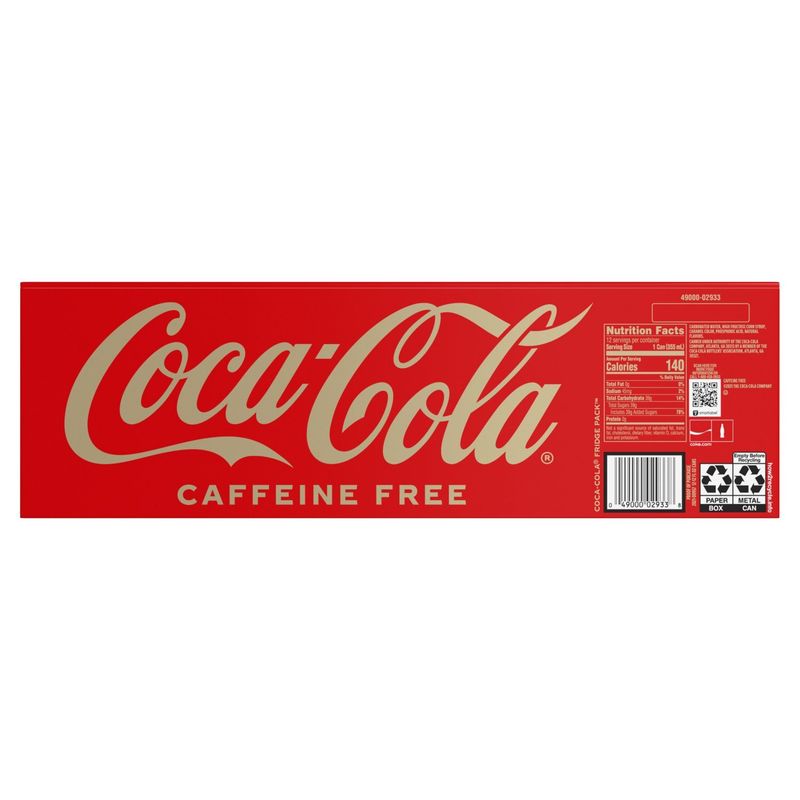 Coca-Cola Caffeine Free Soda, 12 fl oz, 12 count