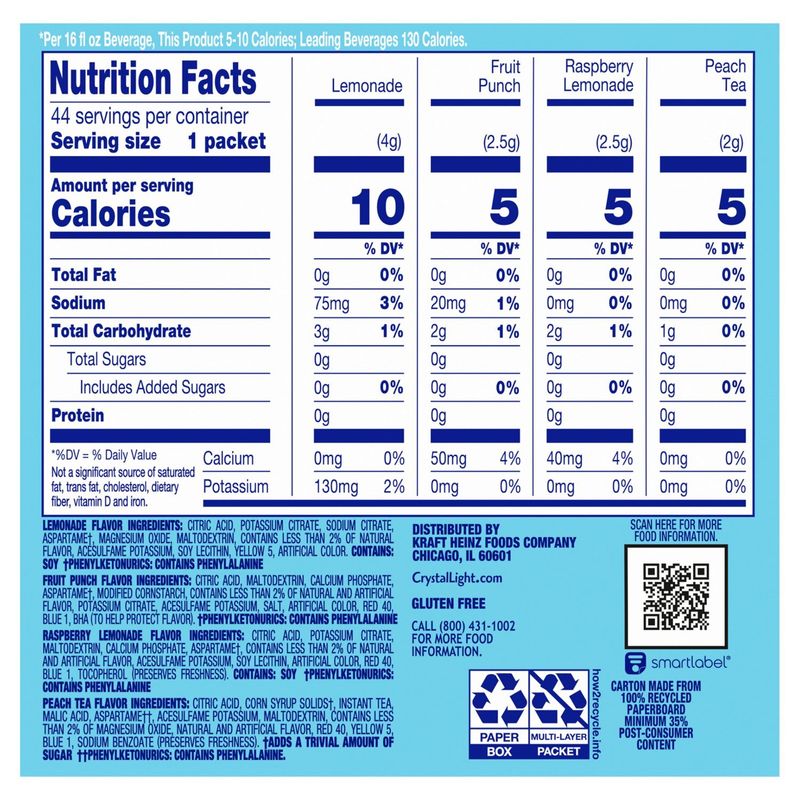 Crystal Light Refreshing Drink Mix Variety Pack, 44 count, 4.18 oz