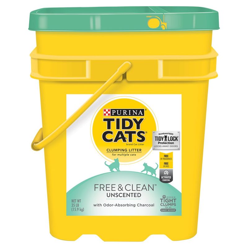 Purina Tidy Cats Free &amp; Clean Unscented Clumping Litter for Multiple Cats, 35 lb