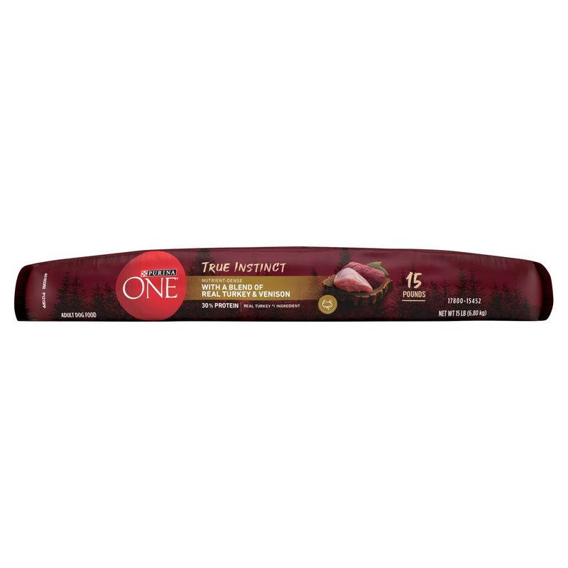 Purina ONE True Instinct with a Blend of Real Turkey and Venison Adult Dog Food, 15 lb