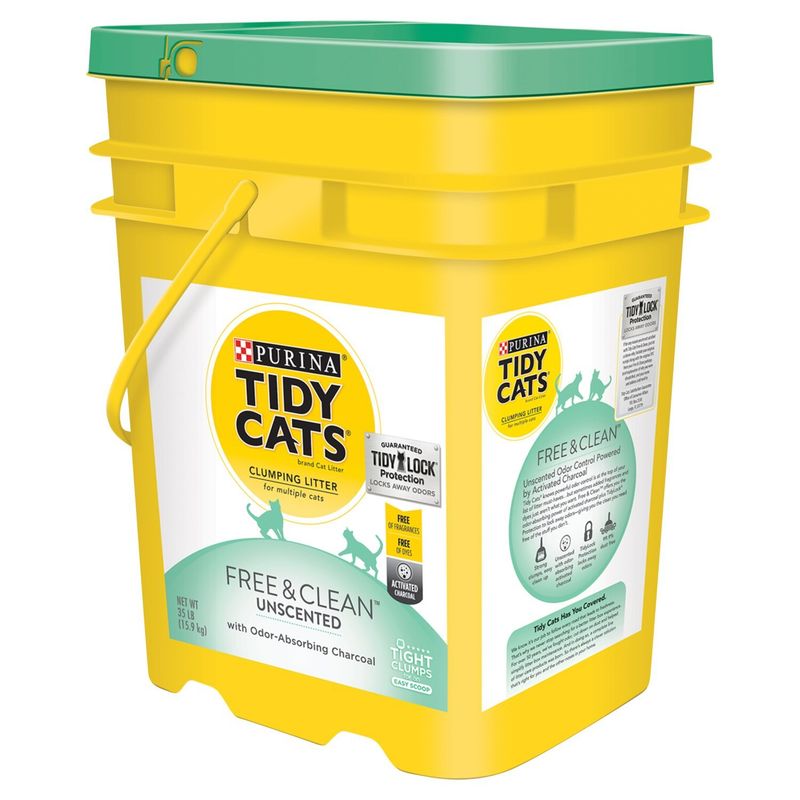 Purina Tidy Cats Free &amp; Clean Unscented Clumping Litter for Multiple Cats, 35 lb
