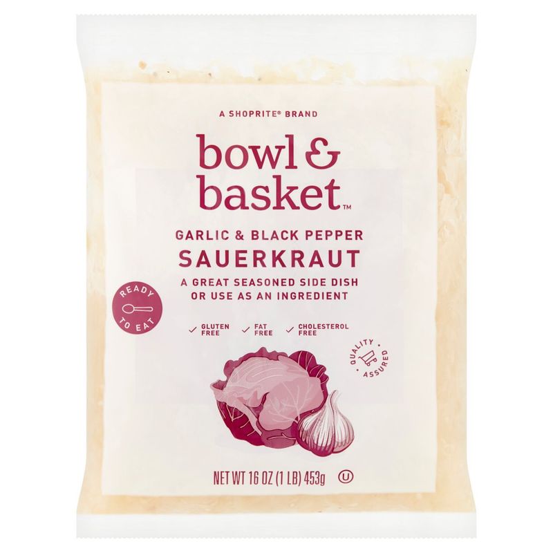 Bowl &amp; Basket Garlic &amp; Black Pepper Sauerkraut, 16 oz
