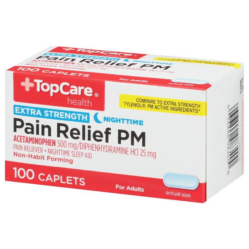 TopCare Pain Relief PM - Extra Strength, 100 each