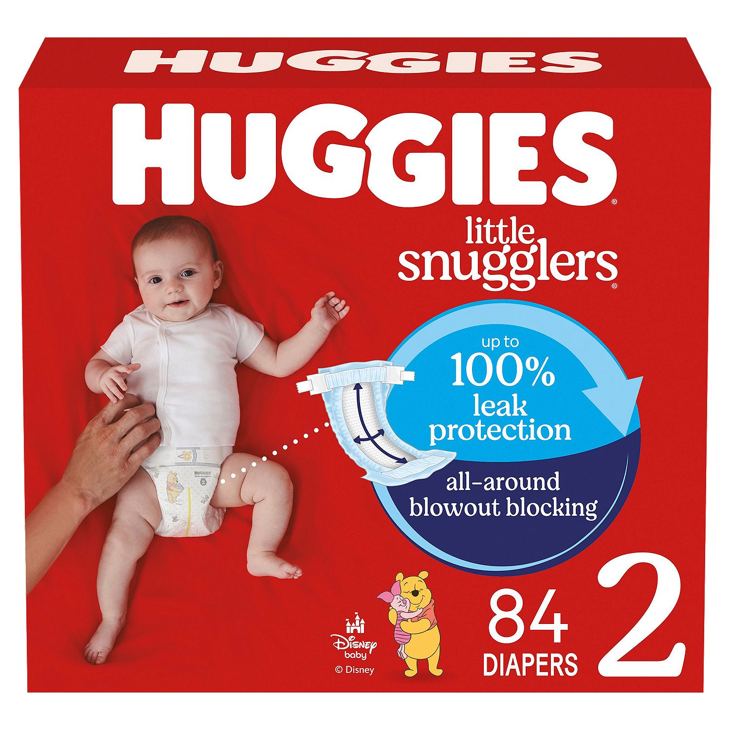 Huggies Little Snugglers Gentle Skin Protection Diapers, Size 2, 12-18 lb, 84 count