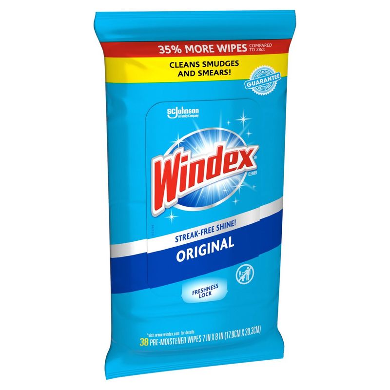 Windex Original Pre-Moistened Wipes, 38 count