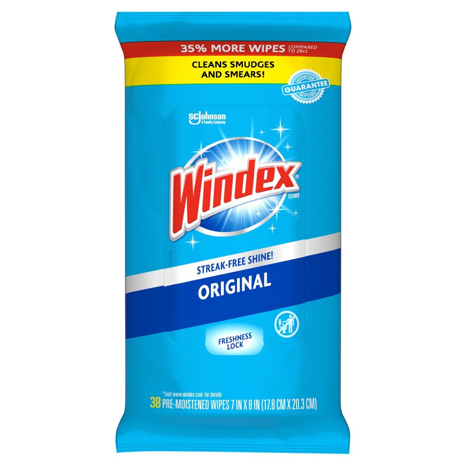 Windex Original Pre-Moistened Wipes, 38 count