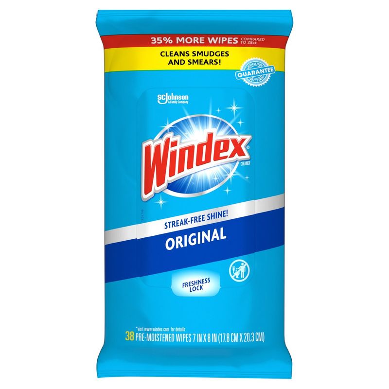 Windex Original Pre-Moistened Wipes, 38 count
