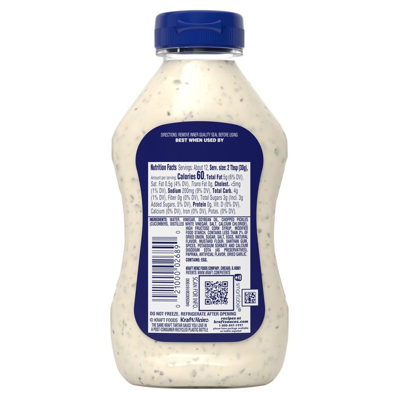 Kraft Tartar Sauce, 12 fl oz