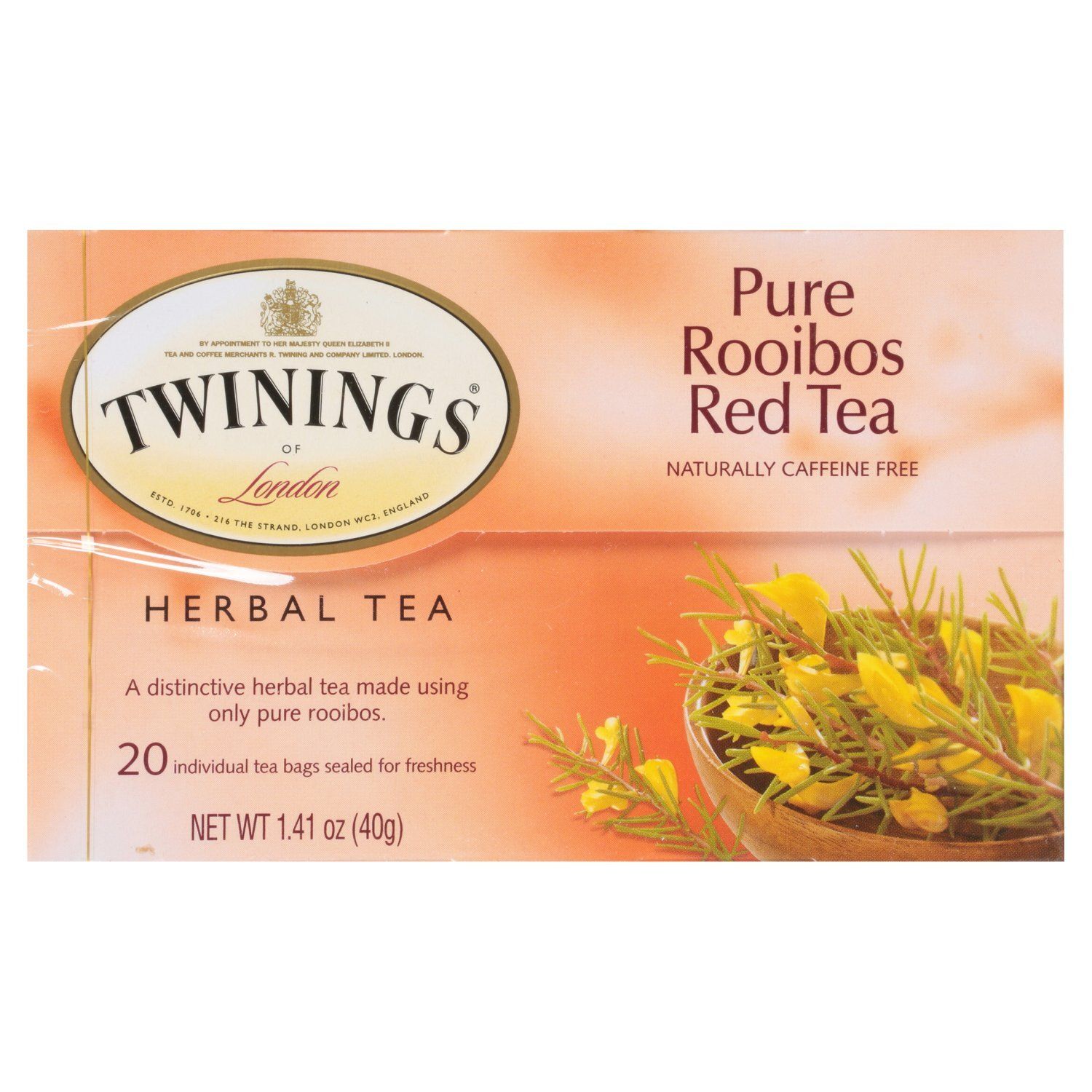 Twinings Pure Rooibos Red Pure Herbal Tea Bags, 20 count, 1.41 oz