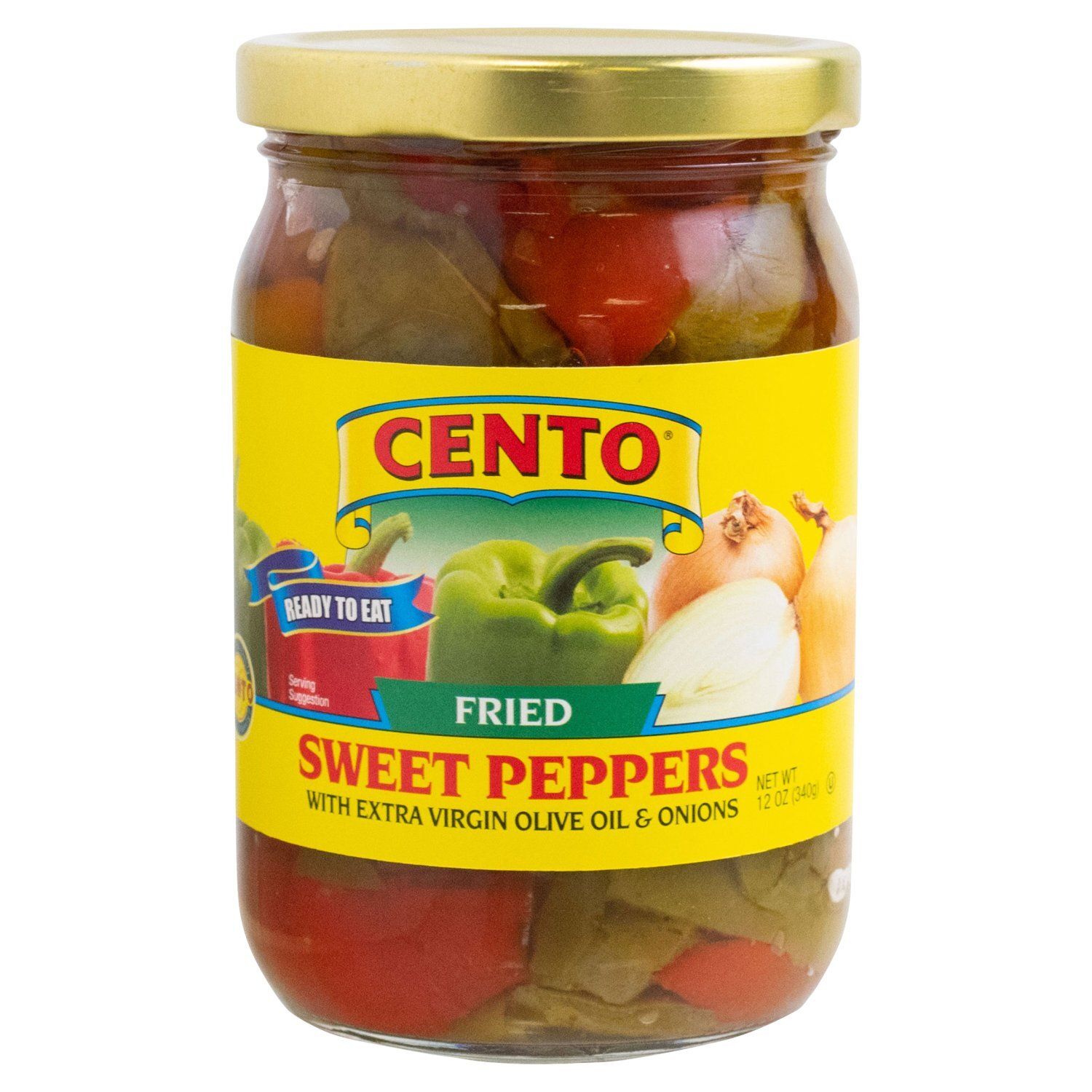 Cento Fried Sweet Peppers with Extra Virgin Olive Oil &amp; Onions, 12 oz