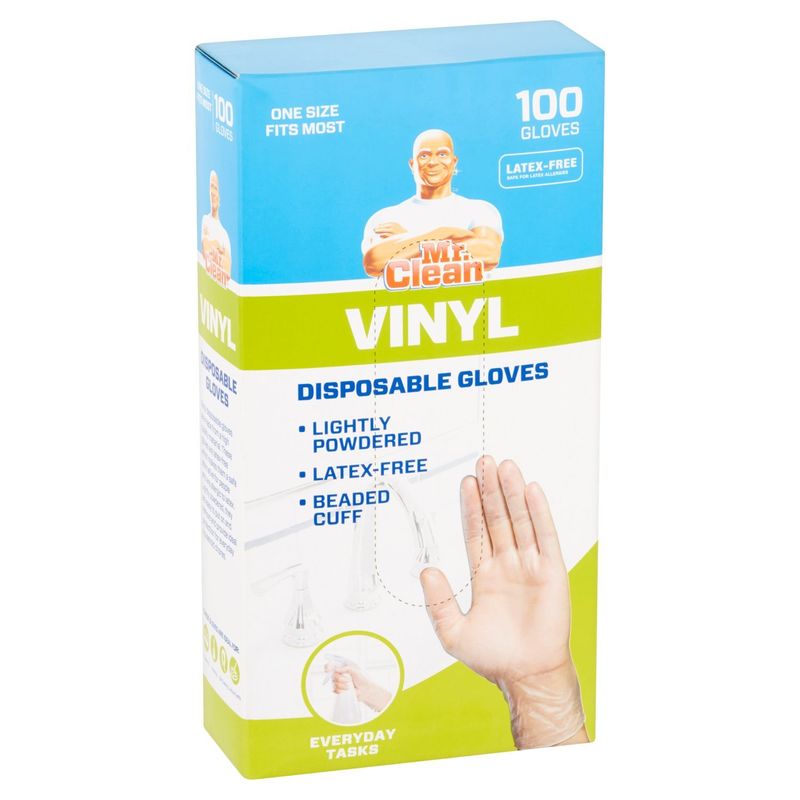 Mr. Clean Vinyl Disposable Gloves, 100 count