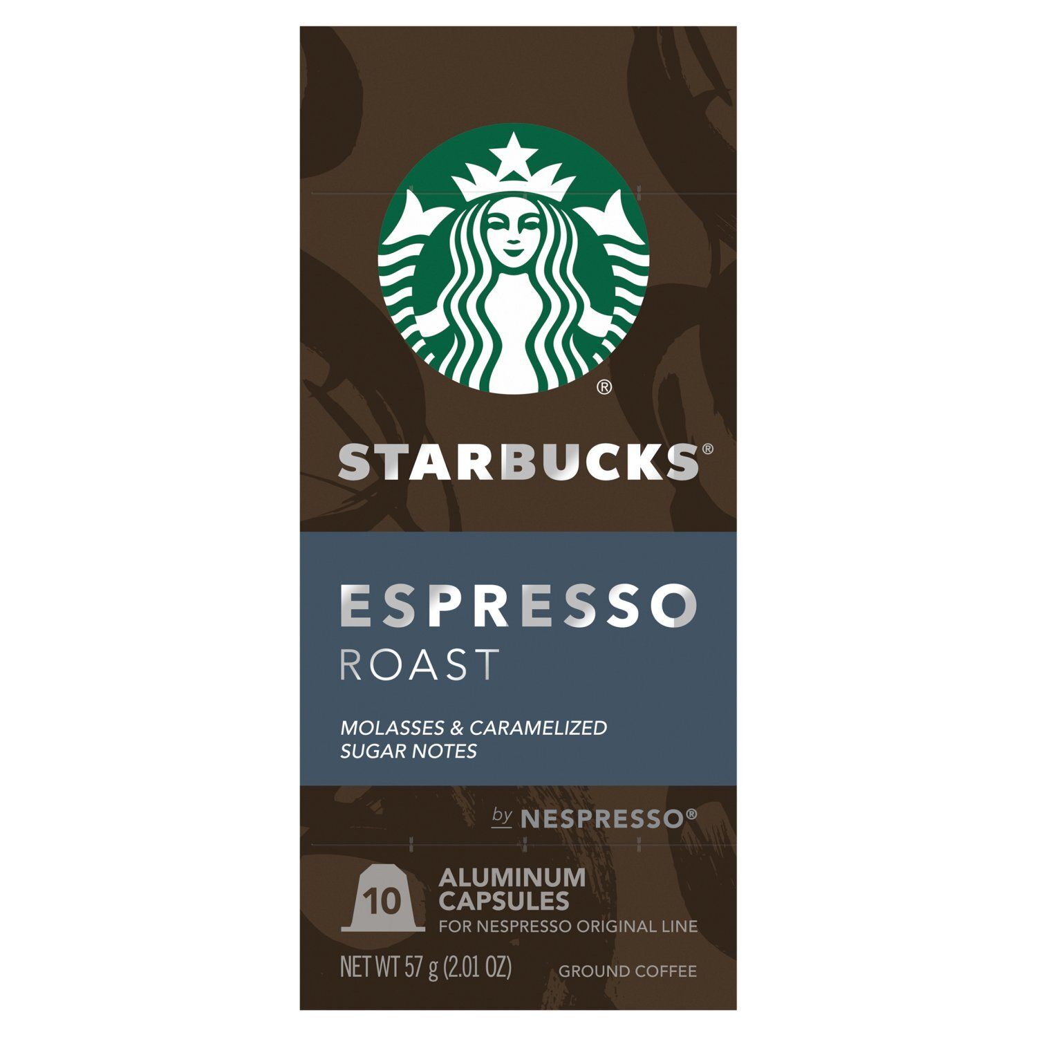 Starbucks by Nespresso Espresso Dark Roast Ground Coffee Capsules, 10 count, 2.01 oz