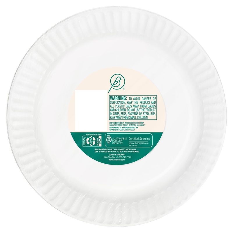 Paperbird 9 Inch White Coated Plates, 100 count