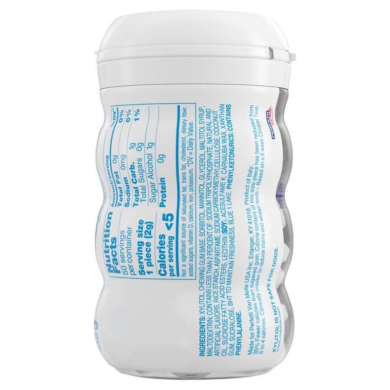 Mentos Pure White Sweet Mint Sugarfree Gum, 50 count