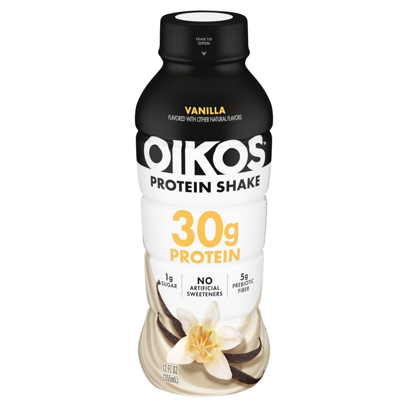 Oikos Protein Shake, Vanilla, 30g Protein, Shelf Stable, 12 Fl Oz Bottle