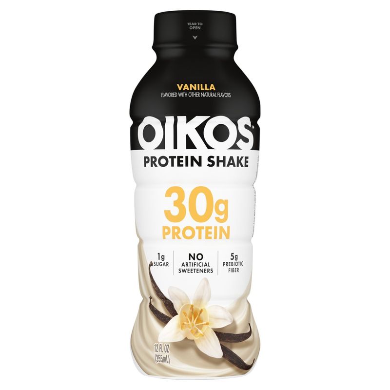 Oikos Protein Shake, Vanilla, 30g Protein, Shelf Stable, 12 Fl Oz Bottle