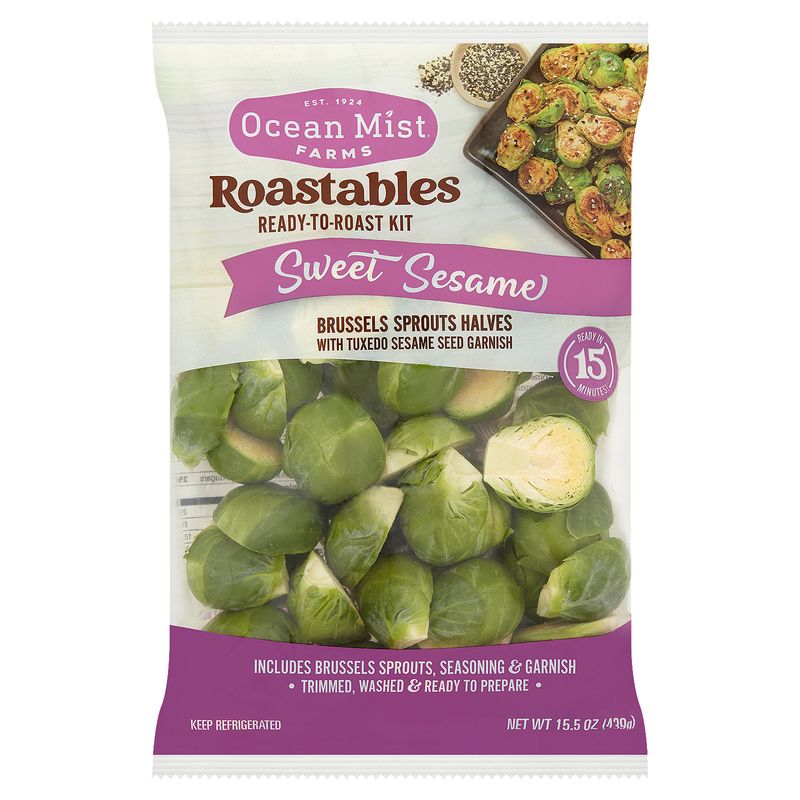 Ocean Mist Farms Roastables Brussels Sprouts Sweet Sesame Ready-to-Roast Kit, 15.5 oz bag