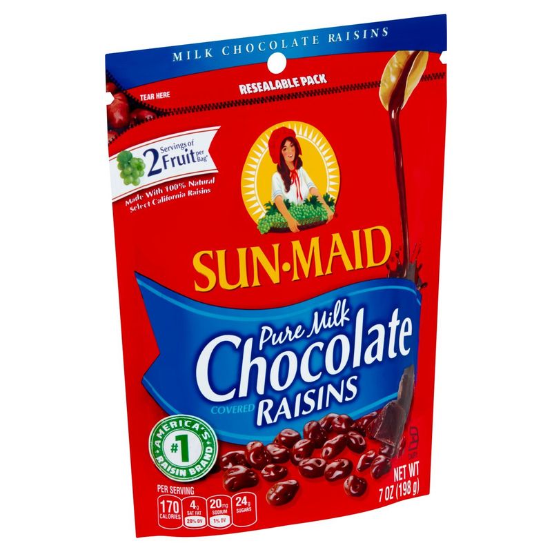 Sun-Maid Pure Milk Chocolate Covered Raisins, 7 oz
